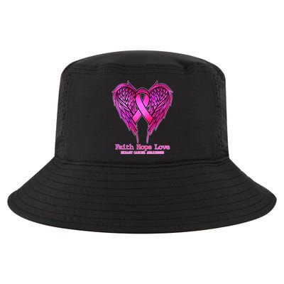 Faith Hope Love Breast Cancer Awareness Galaxy Wings Cool Comfort Performance Bucket Hat