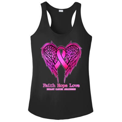 Faith Hope Love Breast Cancer Awareness Galaxy Wings Ladies PosiCharge Competitor Racerback Tank