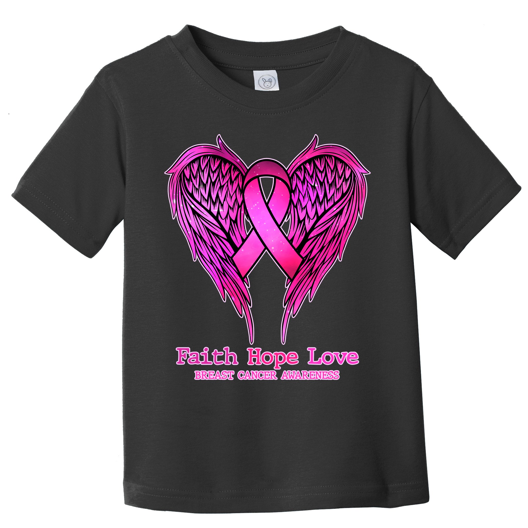 Faith Hope Love Breast Cancer Awareness Galaxy Wings Toddler T-Shirt