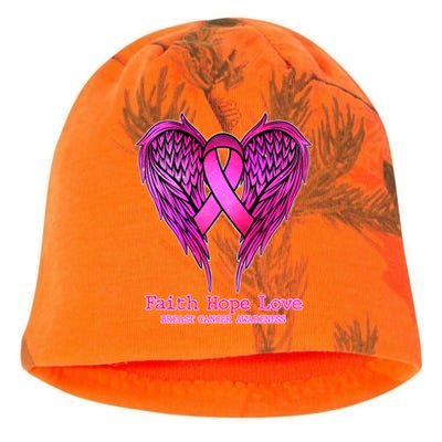 Faith Hope Love Breast Cancer Awareness Galaxy Wings Kati - Camo Knit Beanie