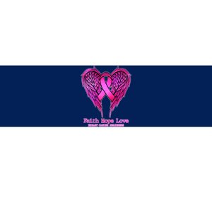 Faith Hope Love Breast Cancer Awareness Galaxy Wings Bumper Sticker