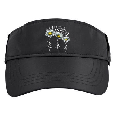 Faith Hope Love Butterflies Daisies Religious Adult Drive Performance Visor