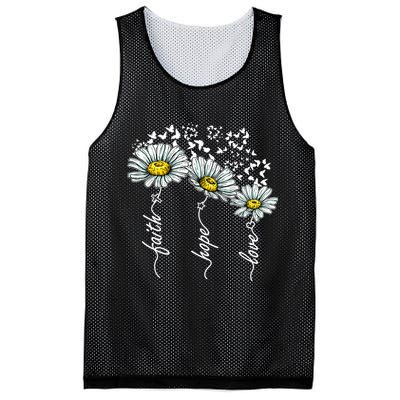 Faith Hope Love Butterflies Daisies Religious Mesh Reversible Basketball Jersey Tank