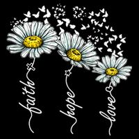 Faith Hope Love Butterflies Daisies Religious Youth Performance Sprint T-Shirt