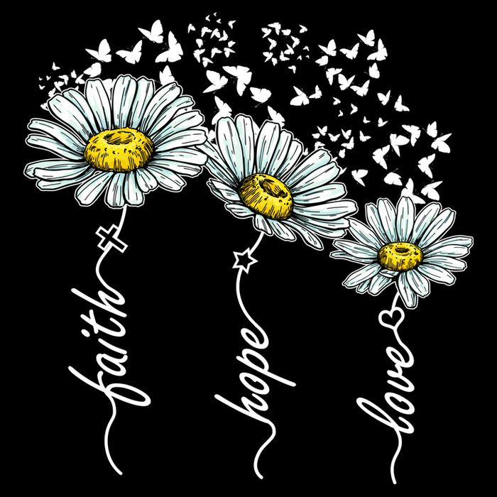Faith Hope Love Butterflies Daisies Religious Youth Performance Sprint T-Shirt