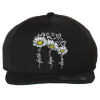 Faith Hope Love Butterflies Daisies Religious Wool Snapback Cap