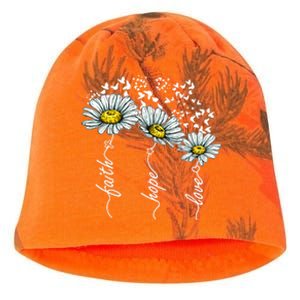 Faith Hope Love Butterflies Daisies Religious Kati - Camo Knit Beanie