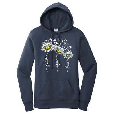 Faith Hope Love Butterflies Daisies Religious Women's Pullover Hoodie