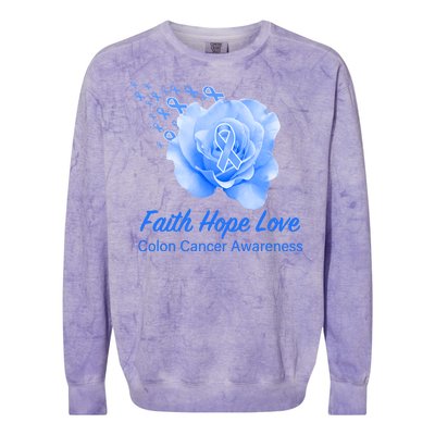 Faith Hope Love Colon Cancer Awareness Colorblast Crewneck Sweatshirt