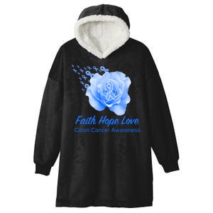 Faith Hope Love Colon Cancer Awareness Hooded Wearable Blanket