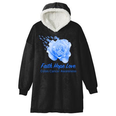 Faith Hope Love Colon Cancer Awareness Hooded Wearable Blanket