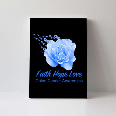 Faith Hope Love Colon Cancer Awareness Canvas