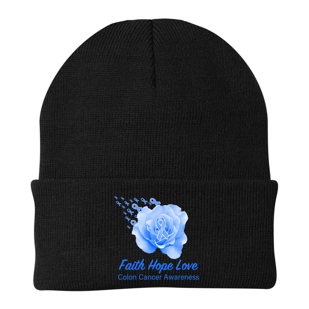 Faith Hope Love Colon Cancer Awareness Beanie