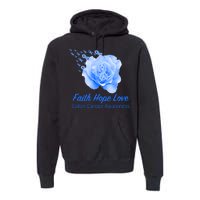 Faith Hope Love Colon Cancer Awareness Premium Hoodie