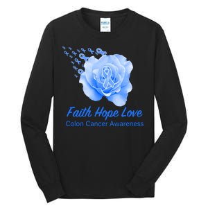 Faith Hope Love Colon Cancer Awareness Tall Long Sleeve T-Shirt