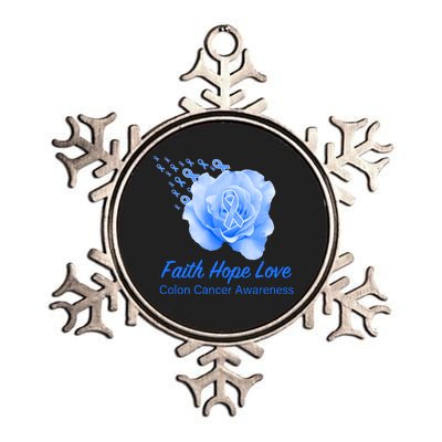 Faith Hope Love Colon Cancer Awareness Metallic Star Ornament