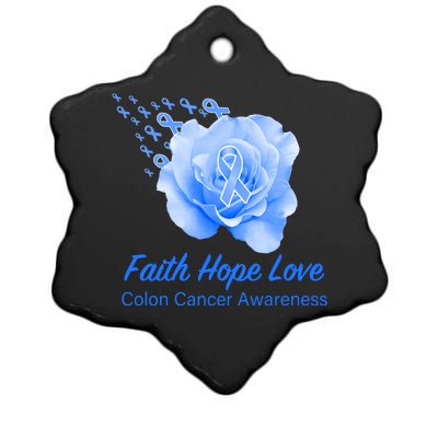 Faith Hope Love Colon Cancer Awareness Ceramic Star Ornament