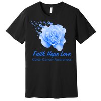 Faith Hope Love Colon Cancer Awareness Premium T-Shirt