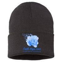 Faith Hope Love Colon Cancer Awareness Sustainable Knit Beanie