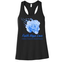 Faith Hope Love Colon Cancer Awareness Women's Racerback Tank