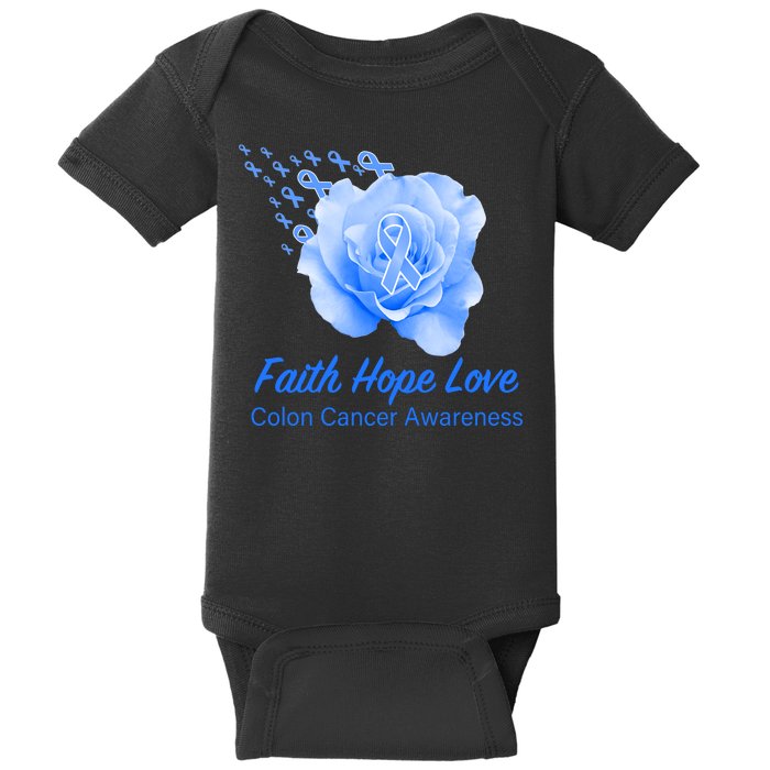 Faith Hope Love Colon Cancer Awareness Baby Bodysuit