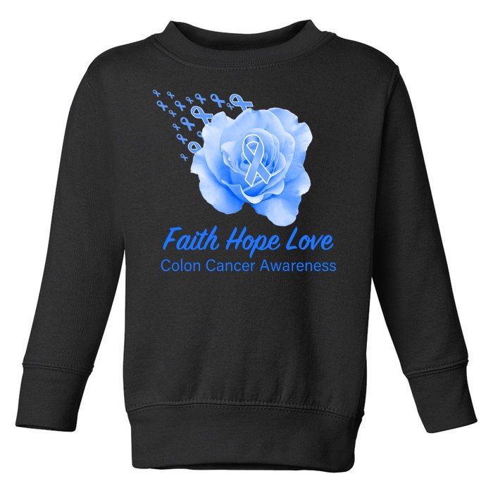 Faith Hope Love Colon Cancer Awareness Toddler Sweatshirt