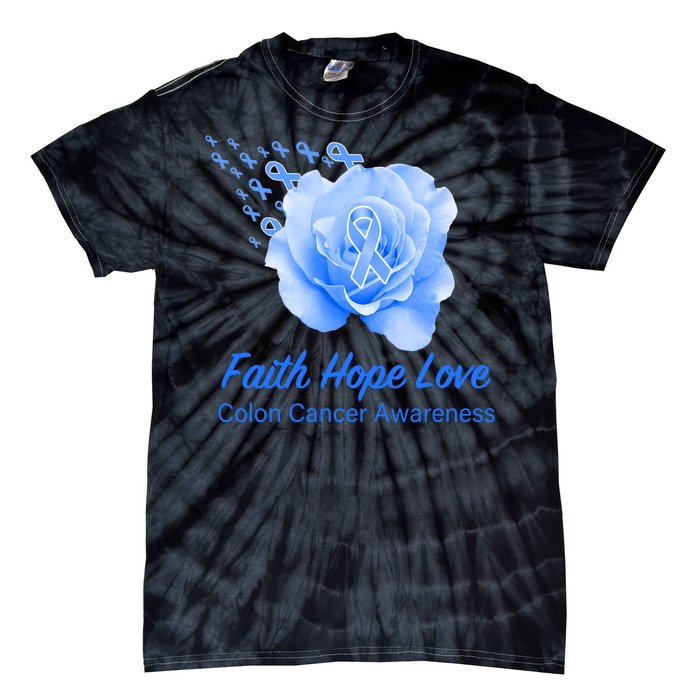 Faith Hope Love Colon Cancer Awareness Tie-Dye T-Shirt