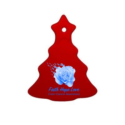 Faith Hope Love Colon Cancer Awareness Ceramic Tree Ornament