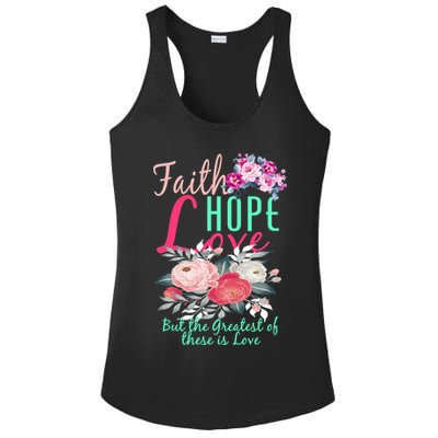 Faith Hope Love Greatest Of Them All Is Love Ladies PosiCharge Competitor Racerback Tank