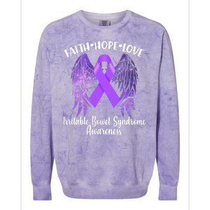 Faith Hope Love Irritable Bowel Syndrome Galaxy Angel Wings Colorblast Crewneck Sweatshirt