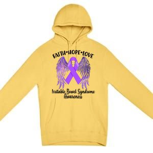 Faith Hope Love Irritable Bowel Syndrome Galaxy Angel Wings Premium Pullover Hoodie