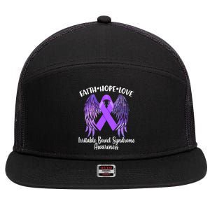 Faith Hope Love Irritable Bowel Syndrome Galaxy Angel Wings 7 Panel Mesh Trucker Snapback Hat