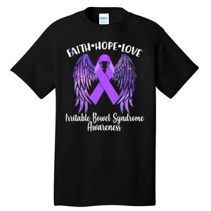 Faith Hope Love Irritable Bowel Syndrome Galaxy Angel Wings Tall T-Shirt