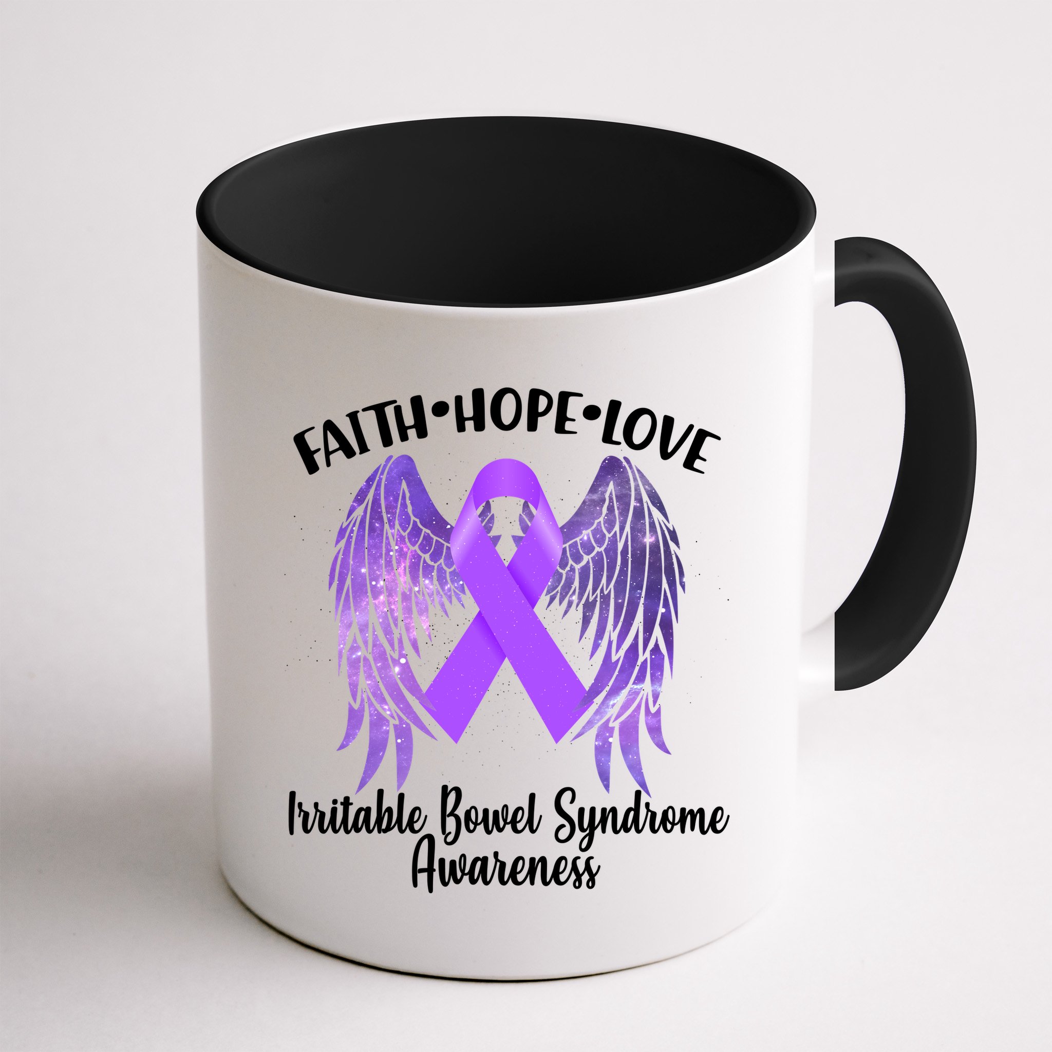 Faith Hope Love Irritable Bowel Syndrome Galaxy Angel Wings Mug