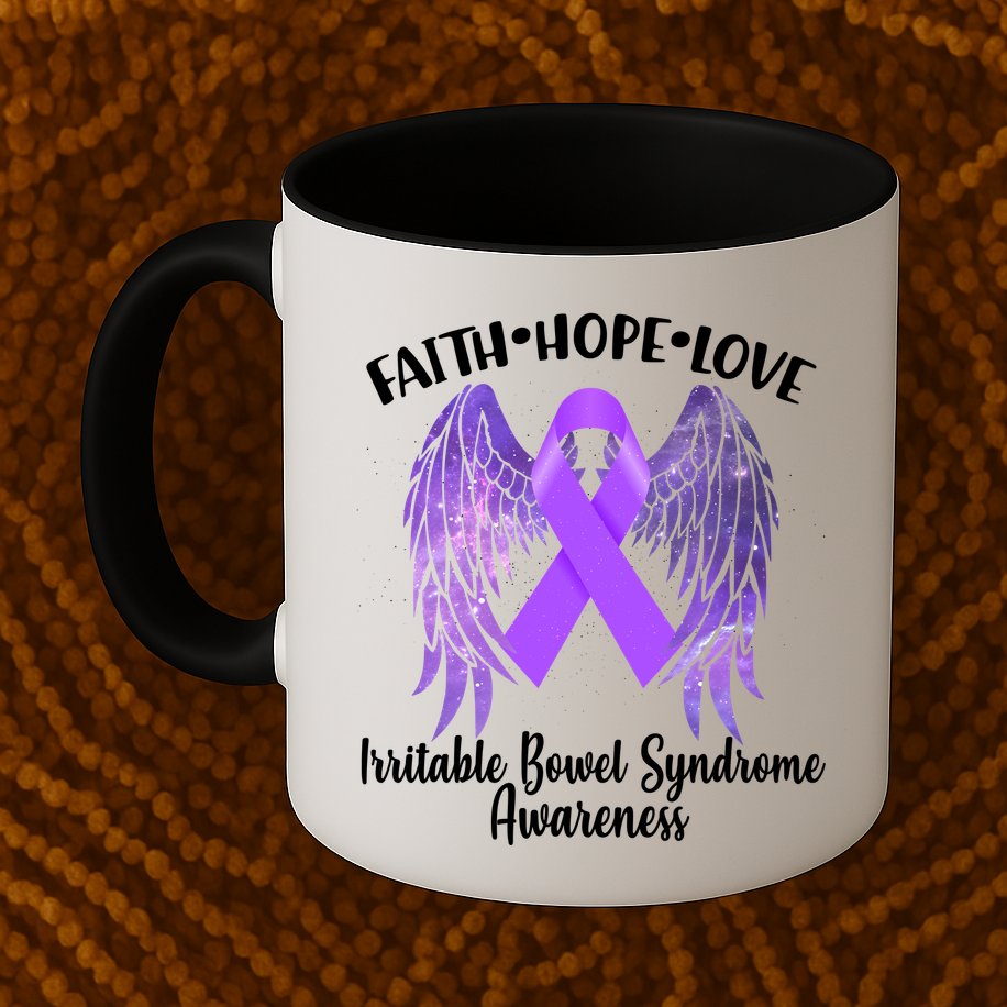 Faith Hope Love Irritable Bowel Syndrome Galaxy Angel Wings Mug