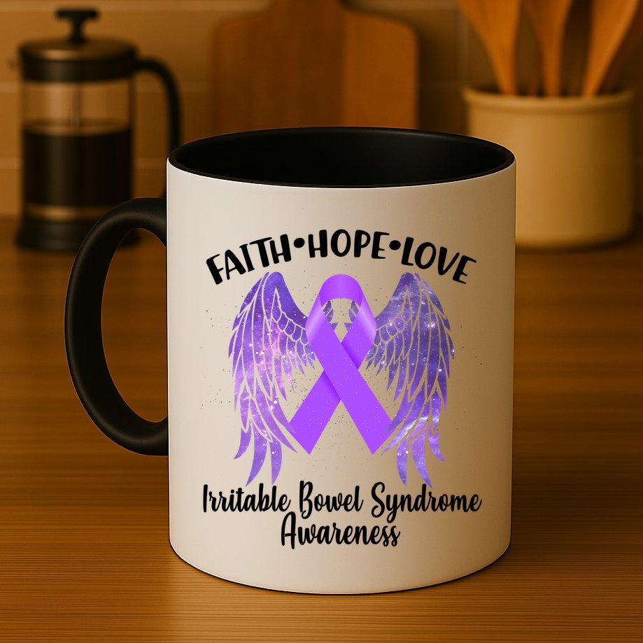 Faith Hope Love Irritable Bowel Syndrome Galaxy Angel Wings Mug