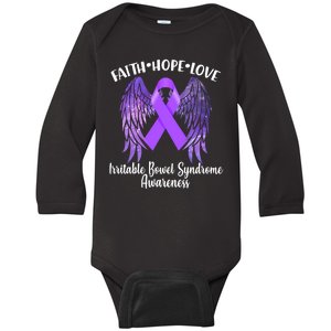 Faith Hope Love Irritable Bowel Syndrome Galaxy Angel Wings Baby Long Sleeve Bodysuit