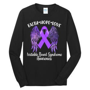 Faith Hope Love Irritable Bowel Syndrome Galaxy Angel Wings Tall Long Sleeve T-Shirt