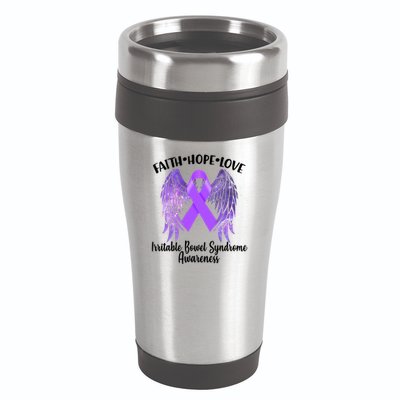 Faith Hope Love Irritable Bowel Syndrome Galaxy Angel Wings 16oz Travel Tumbler