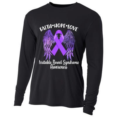Faith Hope Love Irritable Bowel Syndrome Galaxy Angel Wings Cooling Performance Long Sleeve Crew