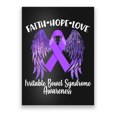Faith Hope Love Irritable Bowel Syndrome Galaxy Angel Wings Poster