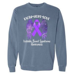 Faith Hope Love Irritable Bowel Syndrome Galaxy Angel Wings Garment-Dyed Sweatshirt