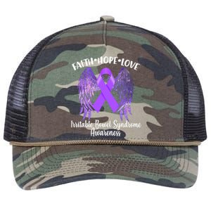 Faith Hope Love Irritable Bowel Syndrome Galaxy Angel Wings Retro Rope Trucker Hat Cap