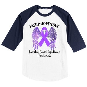 Faith Hope Love Irritable Bowel Syndrome Galaxy Angel Wings Baseball Sleeve Shirt