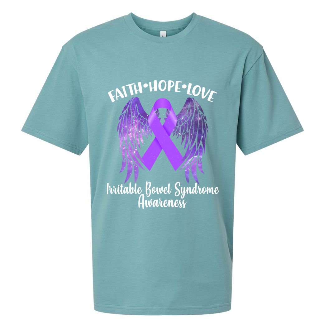 Faith Hope Love Irritable Bowel Syndrome Galaxy Angel Wings Sueded Cloud Jersey T-Shirt