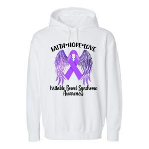 Faith Hope Love Irritable Bowel Syndrome Galaxy Angel Wings Garment-Dyed Fleece Hoodie