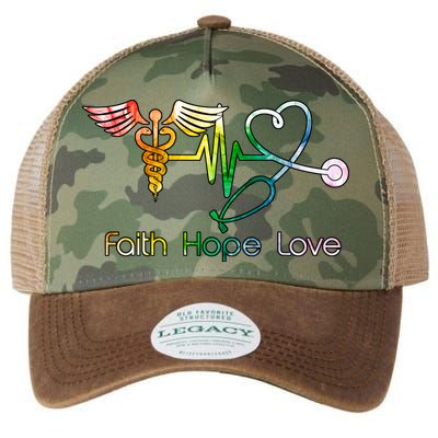 Faith Hope Love Nurse Legacy Tie Dye Trucker Hat