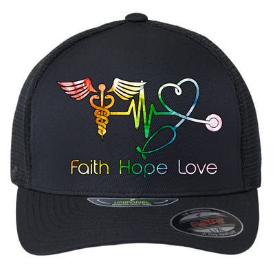 Faith Hope Love Nurse Flexfit Unipanel Trucker Cap