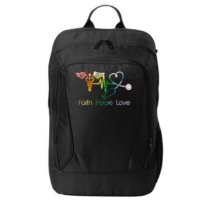 Faith Hope Love Nurse City Backpack