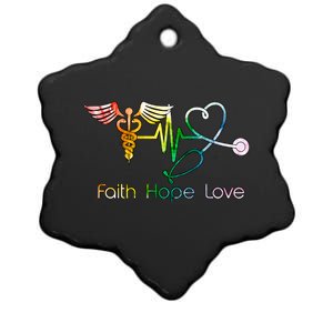 Faith Hope Love Nurse Ceramic Star Ornament